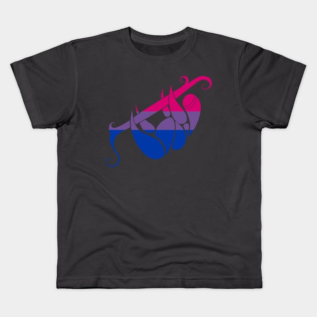 Bisexual Flag Sloth Kids T-Shirt by Jaq of All